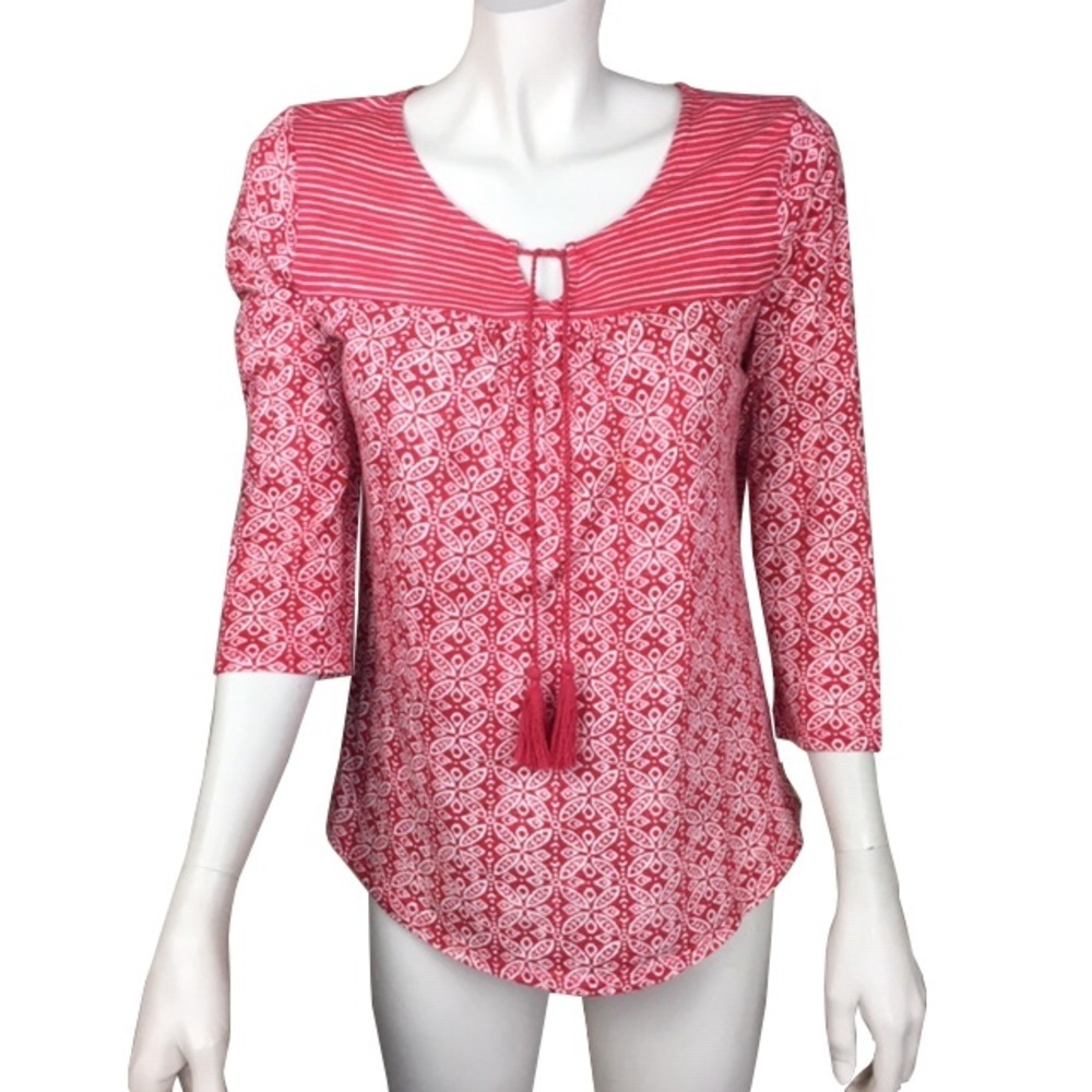 Lucky Brand‎ Red Tassle Tie Top
